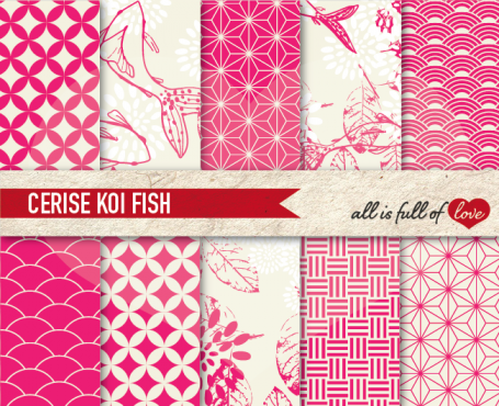 Cerise Koi Fish Backgrounds