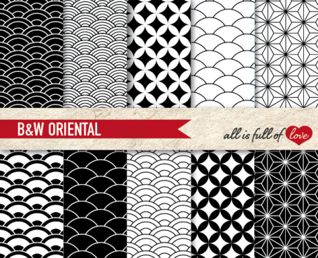 B & W Oriental Backgrounds