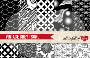 B & W Tsuru Backgrounds