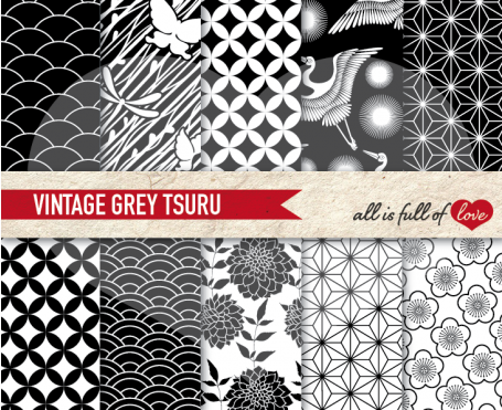 B & W Tsuru Backgrounds