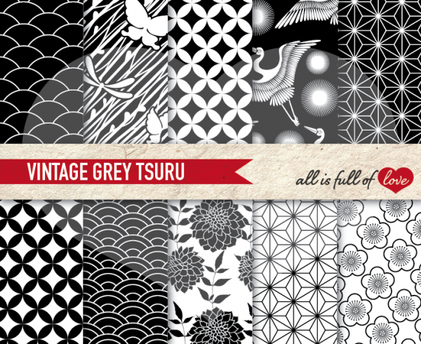 Download B & W Tsuru Backgrounds 