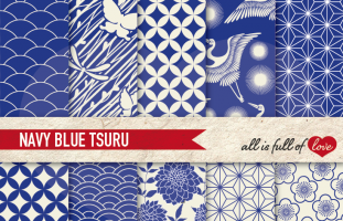 Navy Blue Tsuru Backgrounds