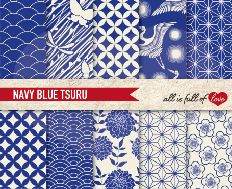 Navy Blue Tsuru Backgrounds