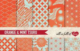 Orange & Mint Tsuru