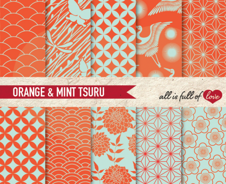 Orange & Mint Tsuru