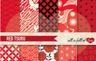 Red Tsuru Backgrounds