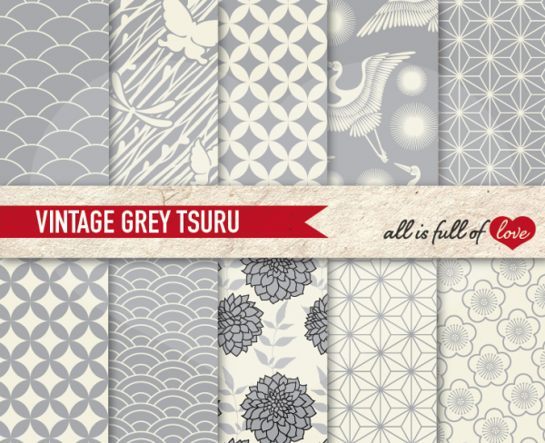 Download Vintage Grey Tsuru Backgrounds 