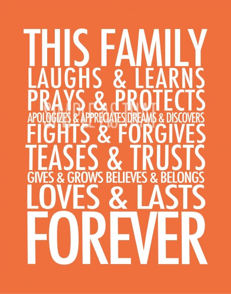 Orange Family Forever Large