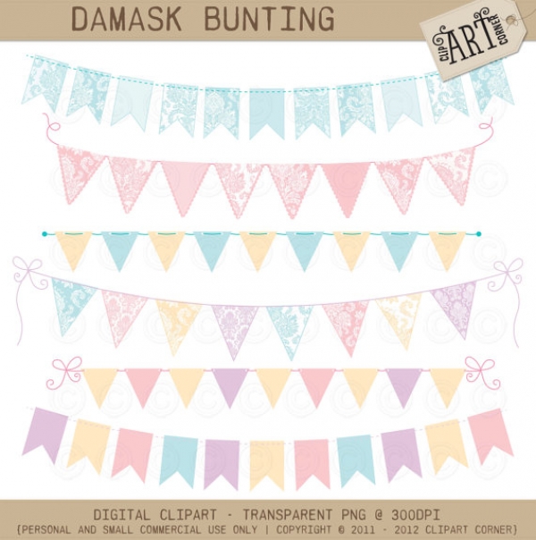 Download Party Flags / Bunting Damask  