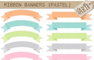 Ribbon Banners Pastel
