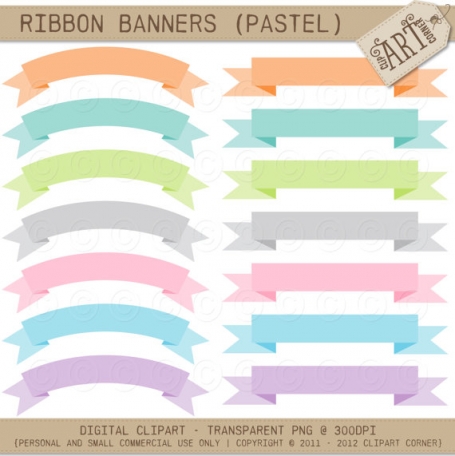 Ribbon Banners Pastel