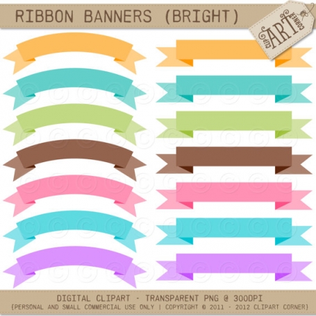 Ribbons Banners Bright