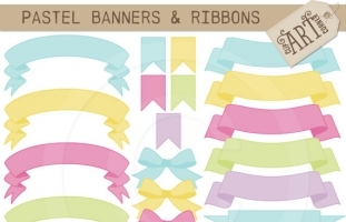 Ribbons Flags Pastel