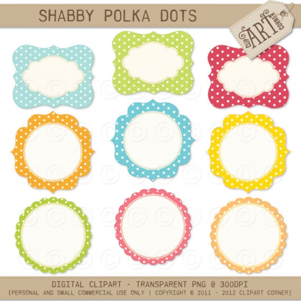 Download Frames Shabby Polka Dots 