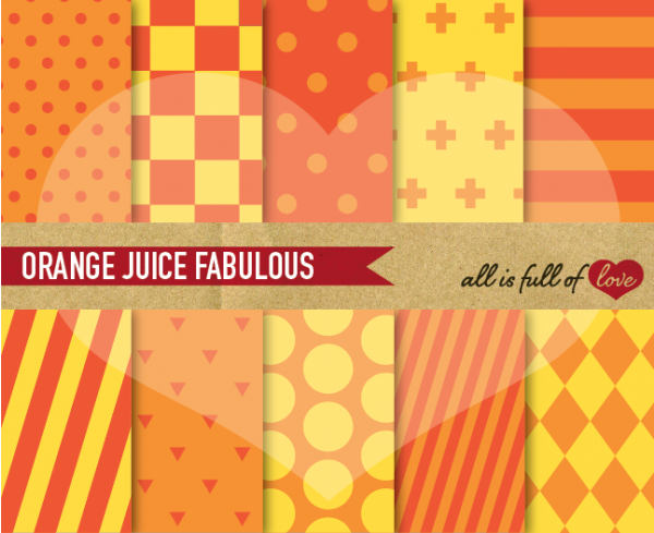 Download Orange & Yellow Geometric Backgrounds Kit 