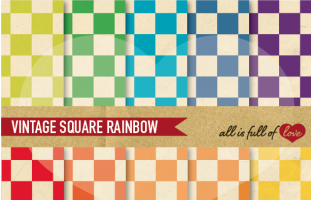 Square Rainbow Vintage Backgrounds