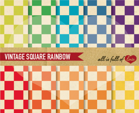 Square Rainbow Vintage Backgrounds