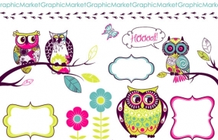 Owls Zig Zag Paper & Clip Art