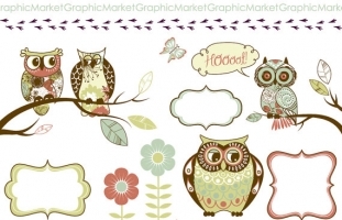 Owls Zig Zag Paper & Clip Art