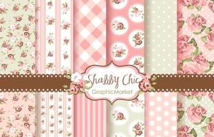 Pink Roses Shabby Chic Patterns