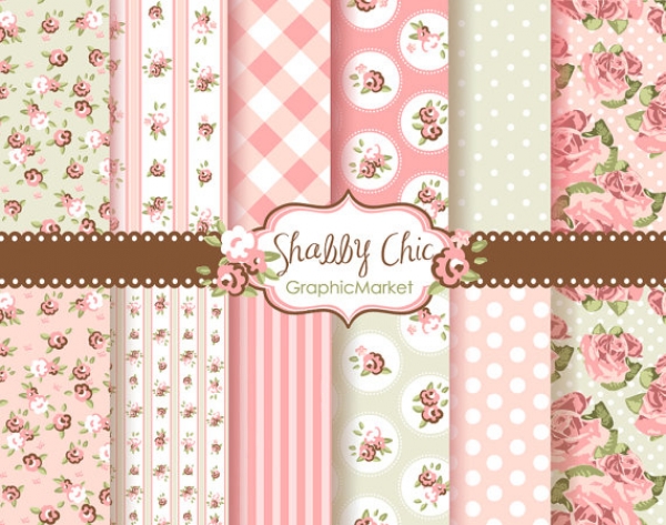 Download Pink Roses Shabby Chic Patterns 