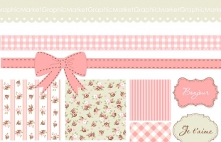 Pink Roses Shabby Chic Patterns II