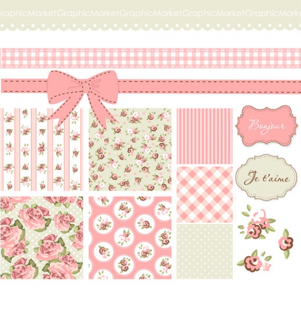 Download Pink Roses Shabby Chic Patterns II 