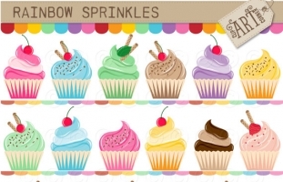 Rainbow Sprinkle Cupcakes