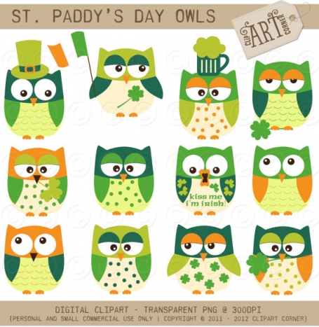 St Patricks Day Owls