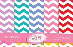 Colorful Chevrons Digital Papers