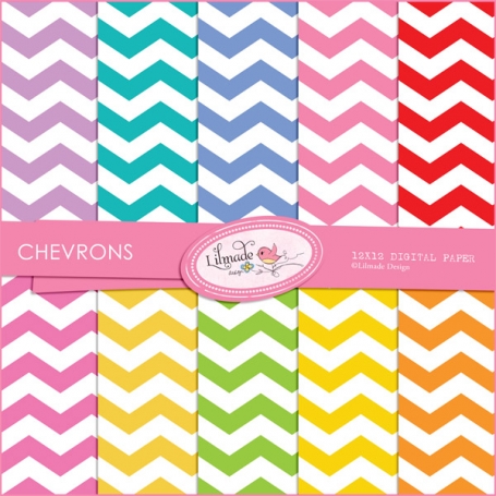 Colorful Chevrons Digital Papers
