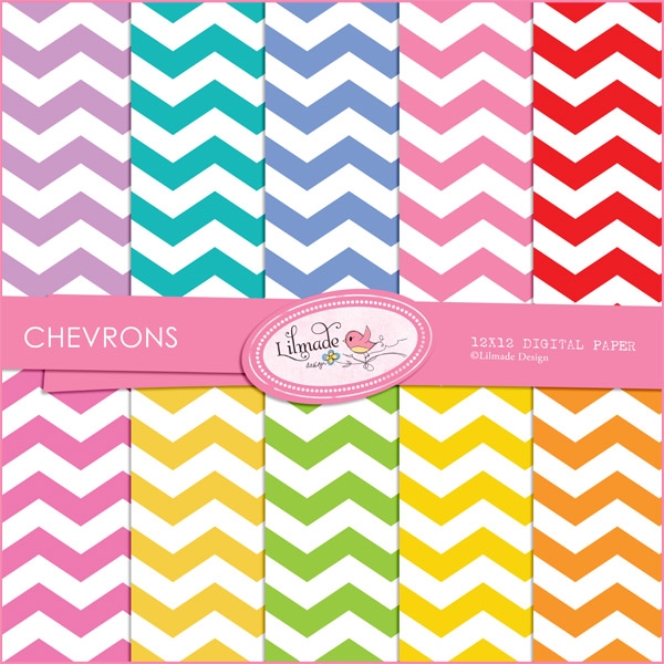 Download Colorful Chevrons Digital Papers 