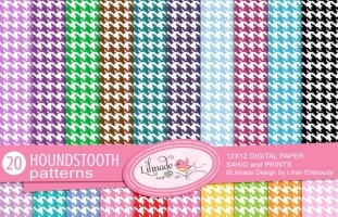 Preppy style houndstooth digital