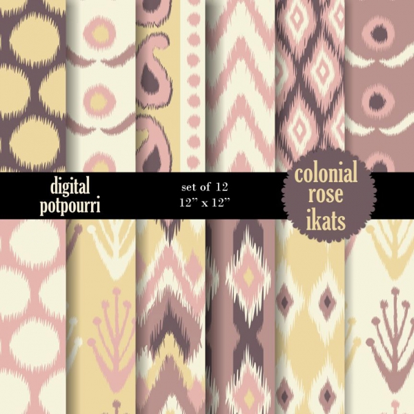 Download Colonial Rose iKats Digital Papers 