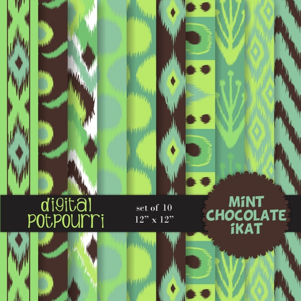 Download Mint Chocolate iKat Digital Papers  