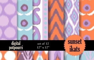 Sunset iKats Digital Papers