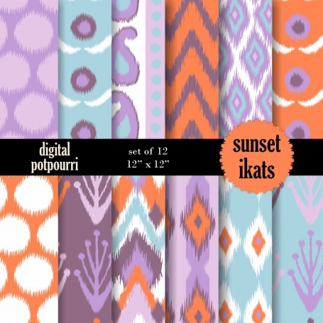 Sunset iKats Digital Papers