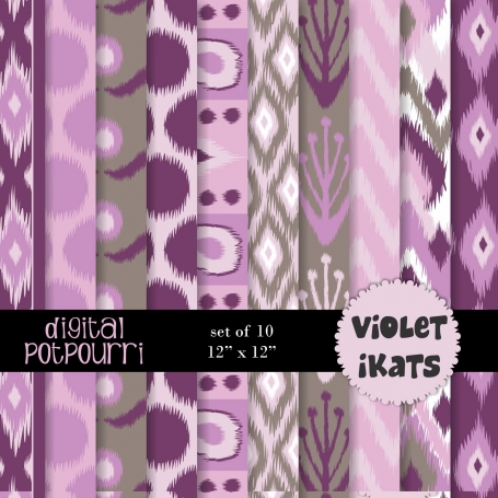 Violet iKats Digital Papers 