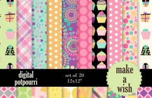 Make a wish Digital Papers