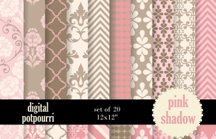 Pink Shadow Digital Papers 