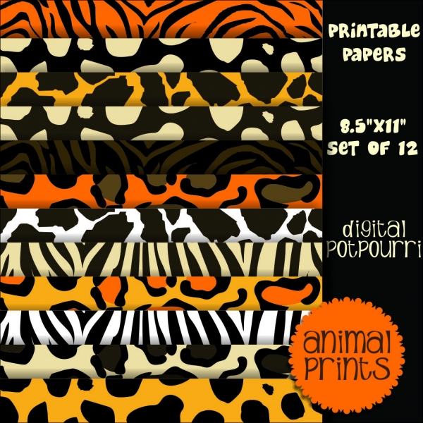 Download Animal prints Digital Papers 