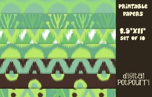 Mint chocolate ikat Digital Papers