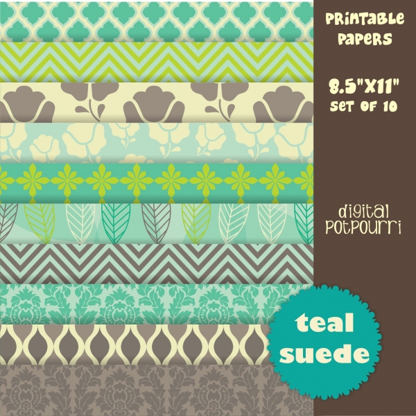 Download Teal suede Digital Papers 