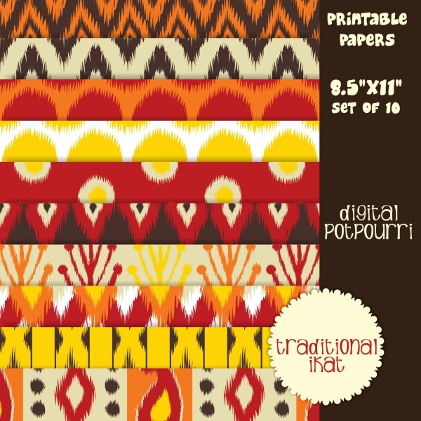 Download Traditional ikats Digital Papers 