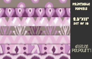 Violet ikats Digital Papers