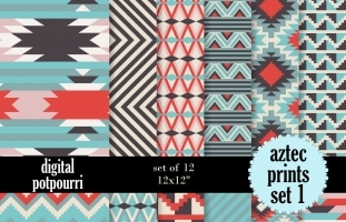 Aztec set 1 Digital Papers