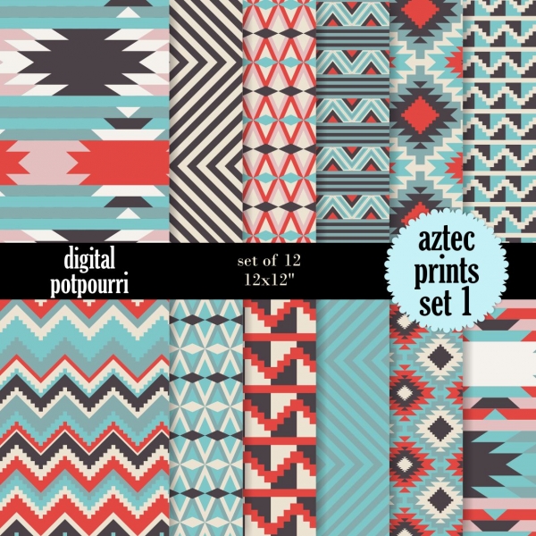 Download Aztec set 1 Digital Papers 