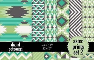 Aztec set 2 Digital Papers