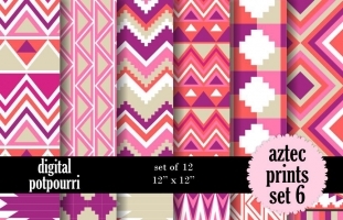 Aztec set 6 Digital Papers