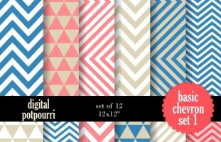 Basic chevron set 1 Digital Papers 